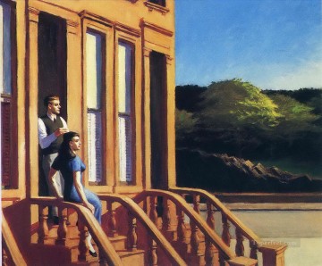  Hopper Pintura al %C3%B3leo - La luz del sol sobre las piedras rojizas Edward Hopper